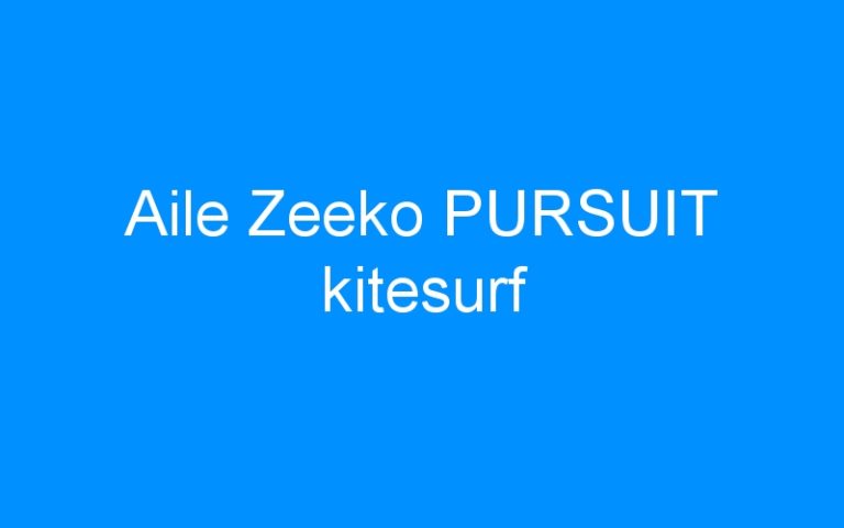 Lire la suite à propos de l’article Aile Zeeko PURSUIT kitesurf