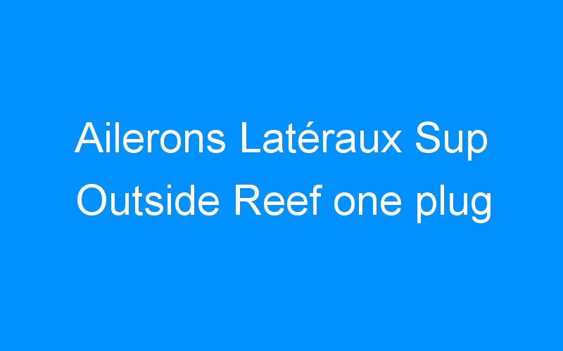 You are currently viewing Ailerons Latéraux Sup Outside Reef one plug