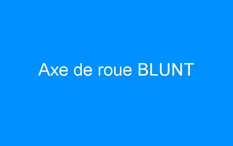 You are currently viewing Axe de roue BLUNT
