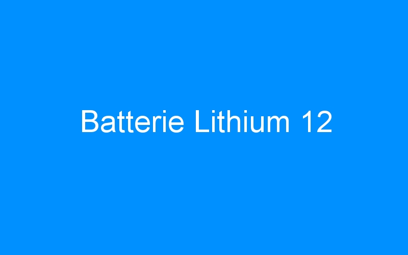 You are currently viewing Batterie Lithium 12