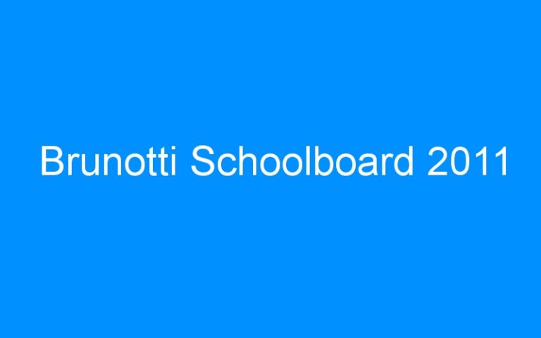 Lire la suite à propos de l’article Brunotti Schoolboard 2011