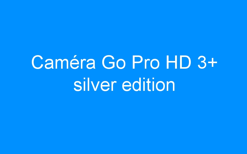 You are currently viewing Caméra Go Pro HD 3+ silver edition