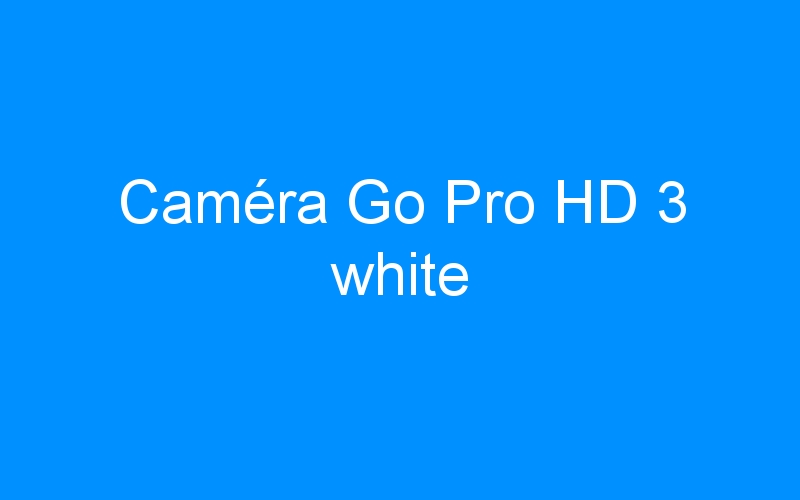 You are currently viewing Caméra Go Pro HD 3 white