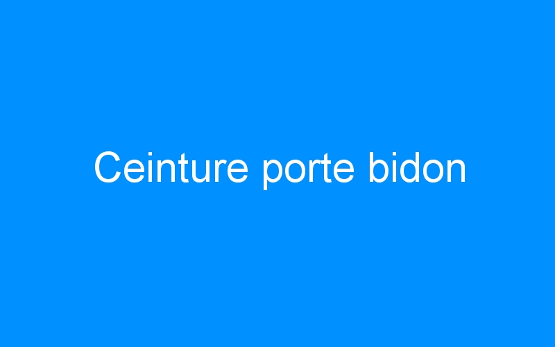 You are currently viewing Ceinture porte bidon
