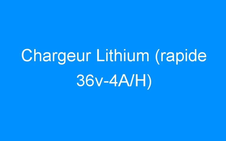 Lire la suite à propos de l’article Chargeur Lithium (rapide 36v-4A/H)
