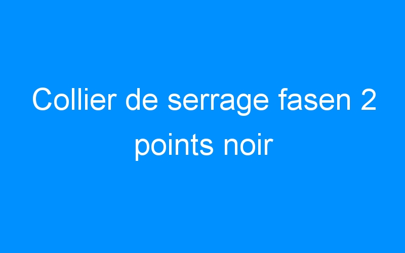 You are currently viewing Collier de serrage fasen 2 points noir