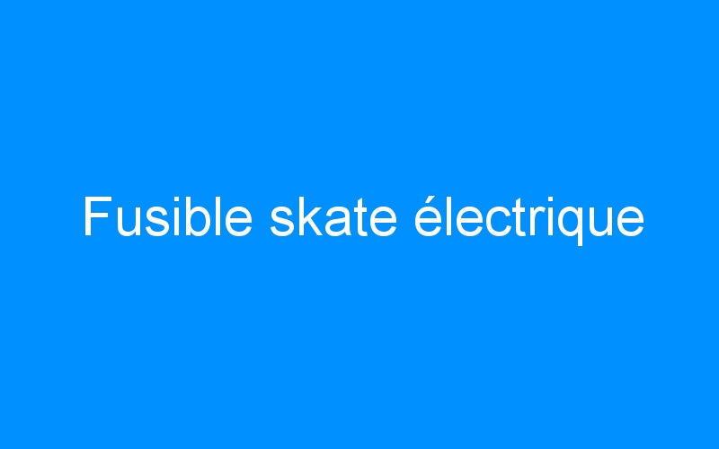 You are currently viewing Fusible skate électrique