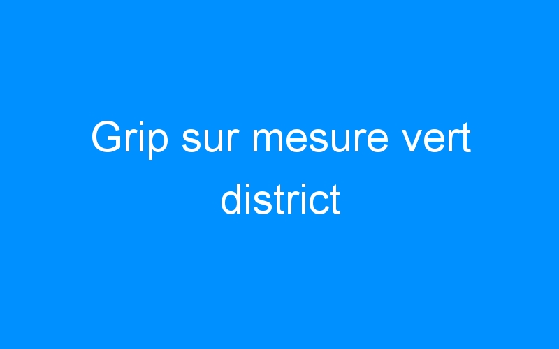 You are currently viewing Grip sur mesure vert district