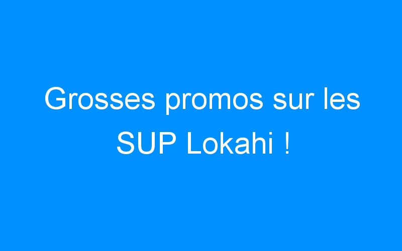 Grosses promos sur les SUP Lokahi !
