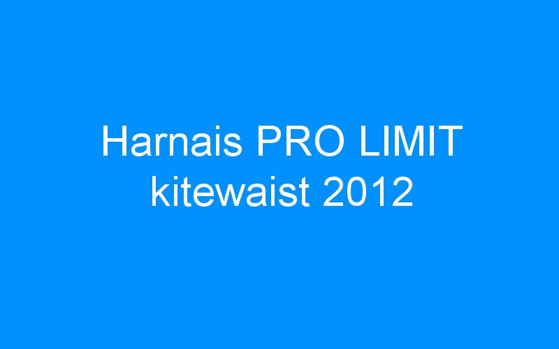 You are currently viewing Harnais PRO LIMIT kitewaist 2012