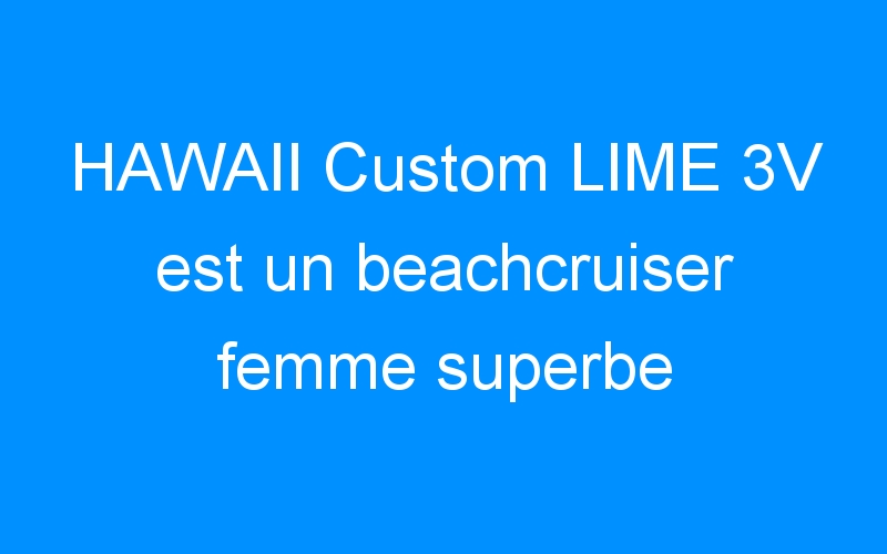 You are currently viewing HAWAII Custom LIME 3V est un beachcruiser femme superbe