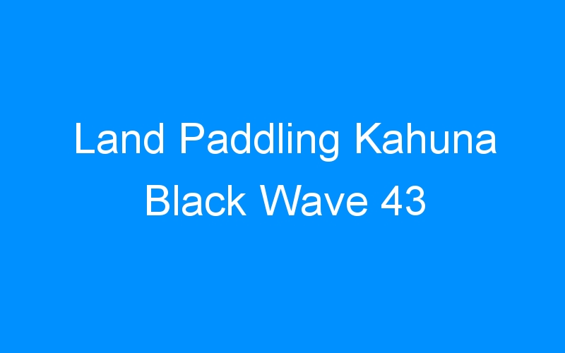 You are currently viewing Land Paddling Kahuna Black Wave 43