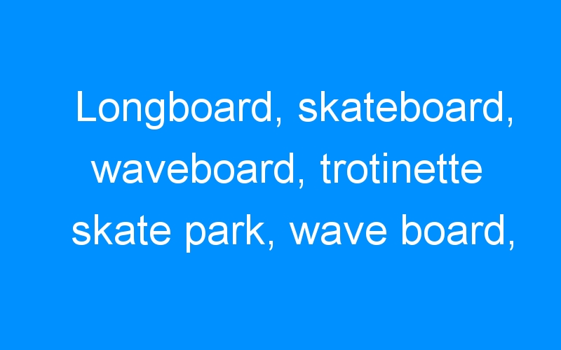 Longboard, skateboard, waveboard, trotinette skate park, wave board, skate electrique : le streetsurfing est en marche à Montpellier!