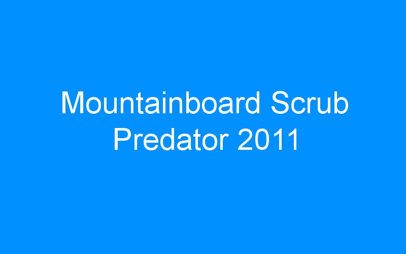 You are currently viewing Mountainboard Scrub Predator 2011