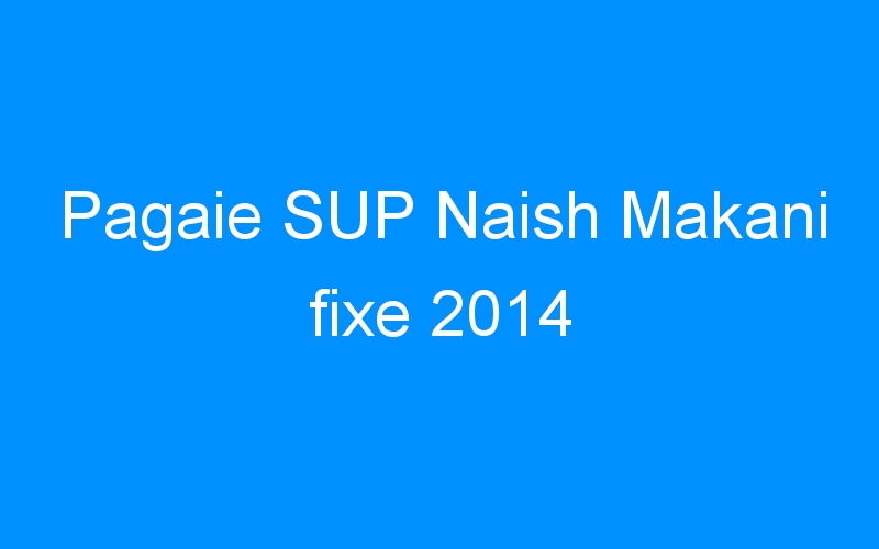 Pagaie SUP Naish Makani fixe 2014