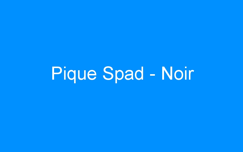 You are currently viewing Pique Spad – Noir