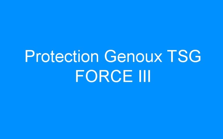 Lire la suite à propos de l’article Protection Genoux TSG FORCE III