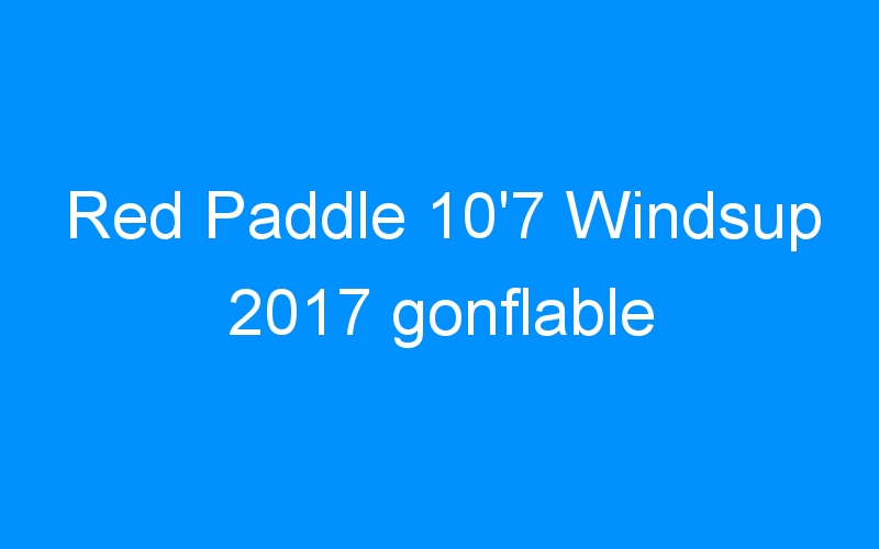 Lire la suite à propos de l’article Red Paddle 10’7 Windsup 2017 gonflable
