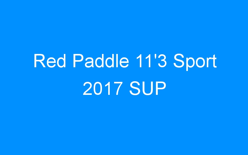 Lire la suite à propos de l’article Red Paddle 11’3 Sport 2017 SUP