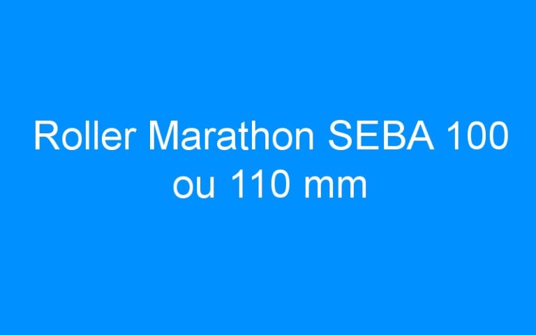 Lire la suite à propos de l’article Roller Marathon SEBA 100 ou 110 mm