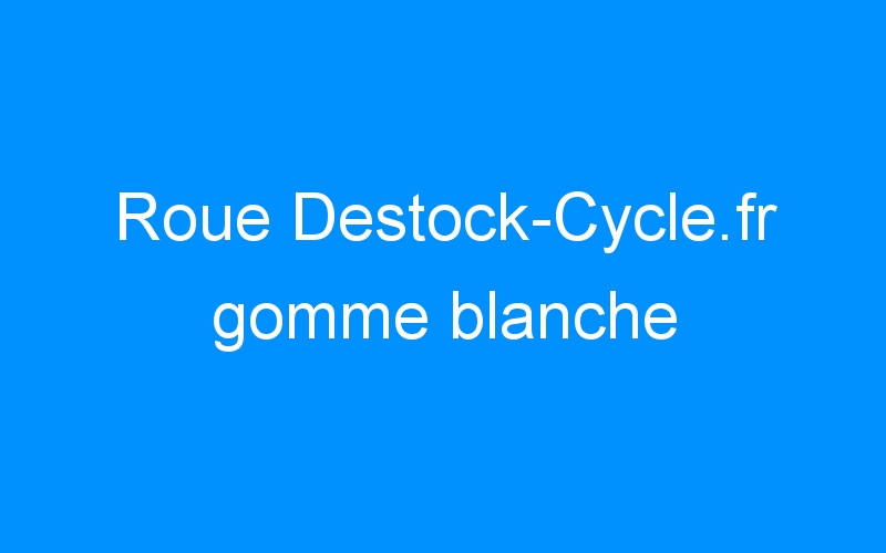 You are currently viewing Roue Destock-Cycle.fr gomme blanche