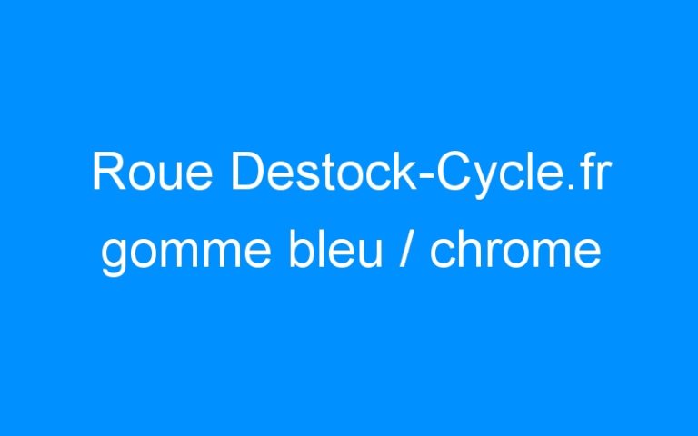 Lire la suite à propos de l’article Roue Destock-Cycle.fr gomme bleu / chrome