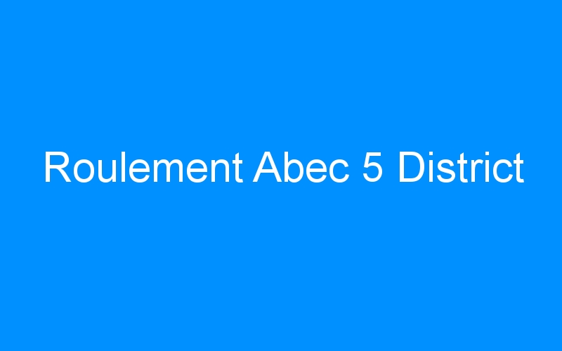 You are currently viewing Roulement Abec 5 District