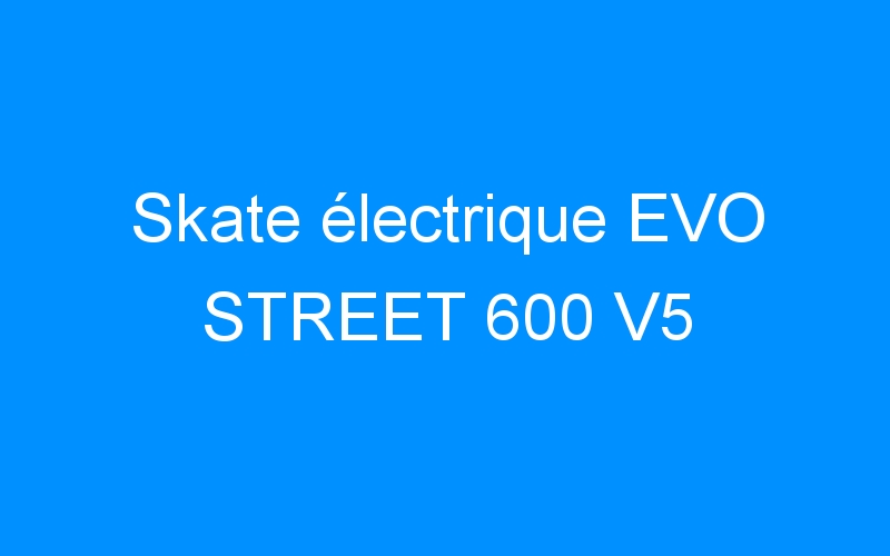 You are currently viewing Skate électrique EVO STREET 600 V5