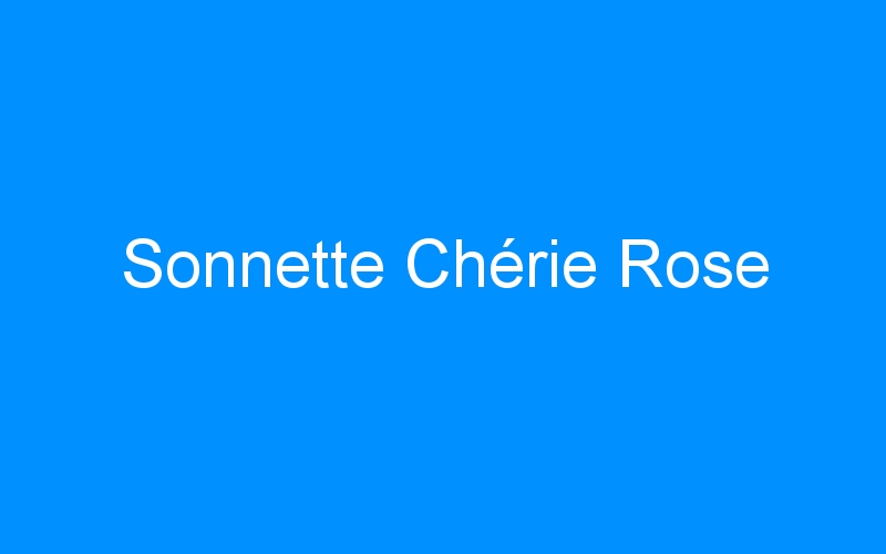 You are currently viewing Sonnette Chérie Rose