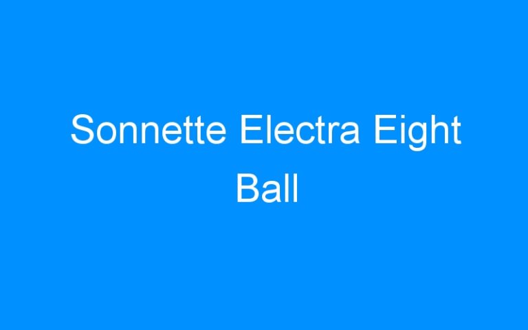 Lire la suite à propos de l’article Sonnette Electra Eight Ball