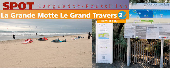 Lire la suite à propos de l’article Zone de kitesurf de La Grande Motte, le grand travers (20mn de Montpellier 34)