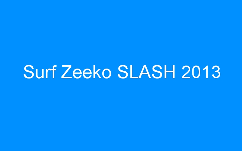 You are currently viewing Surf Zeeko SLASH 2013