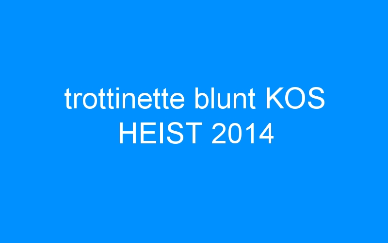 You are currently viewing trottinette blunt KOS HEIST 2014