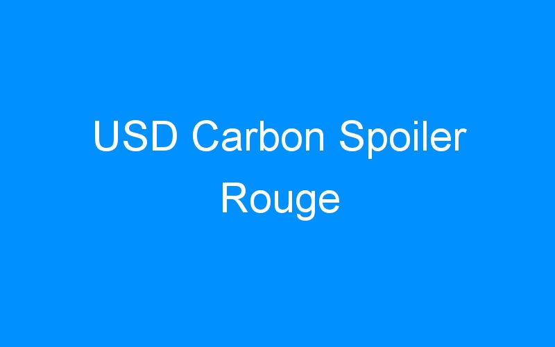 You are currently viewing USD Carbon Spoiler Rouge