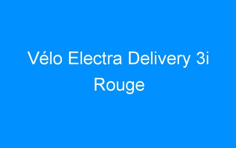 Lire la suite à propos de l’article Vélo Electra Delivery 3i Rouge