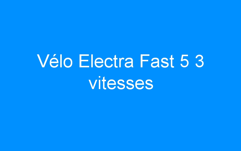You are currently viewing Vélo Electra Fast 5 3 vitesses