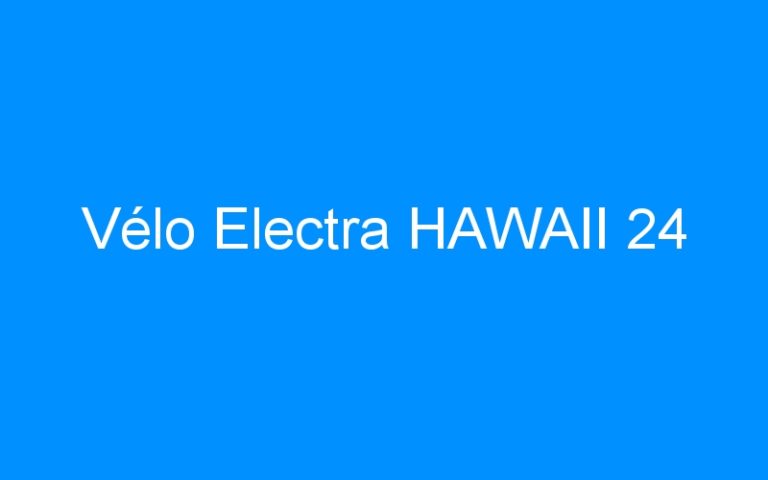 Lire la suite à propos de l’article Vélo Electra HAWAII 24