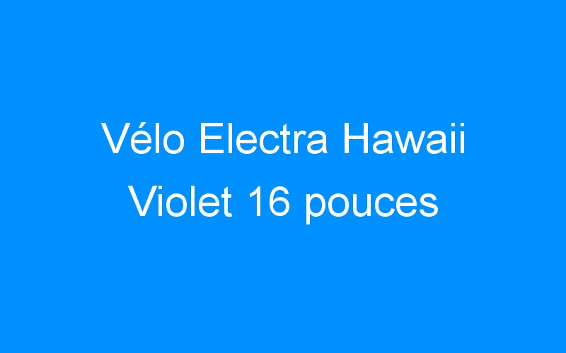 Vélo Electra Hawaii Violet 16 pouces