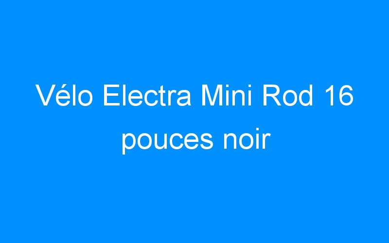 You are currently viewing Vélo Electra Mini Rod 16 pouces noir