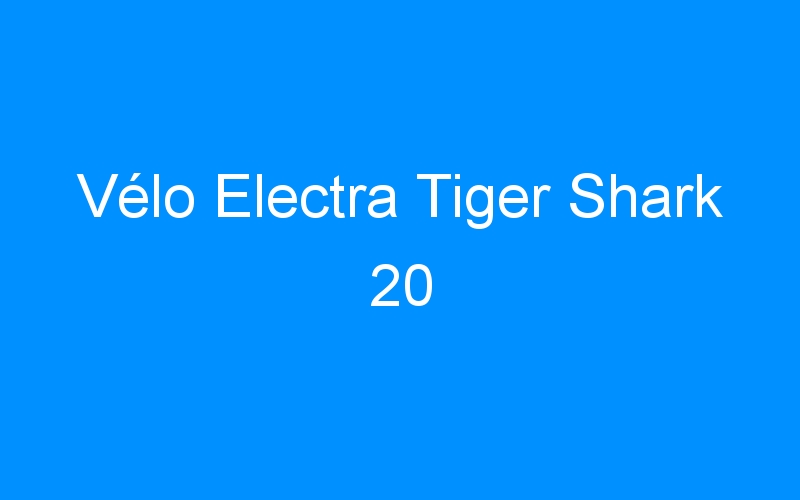 You are currently viewing Vélo Electra Tiger Shark 20