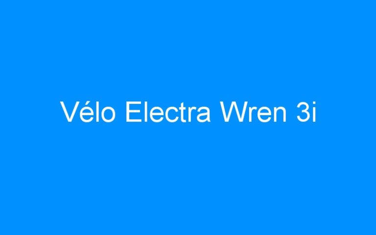 Lire la suite à propos de l’article Vélo Electra Wren 3i