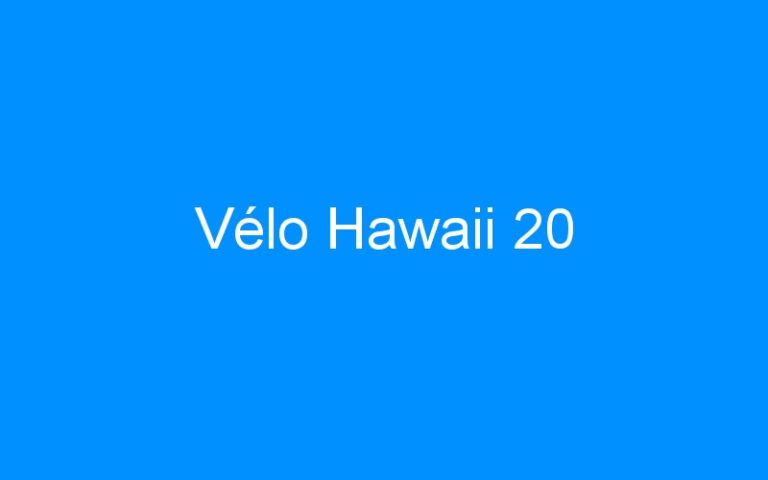 Lire la suite à propos de l’article Vélo Hawaii 20