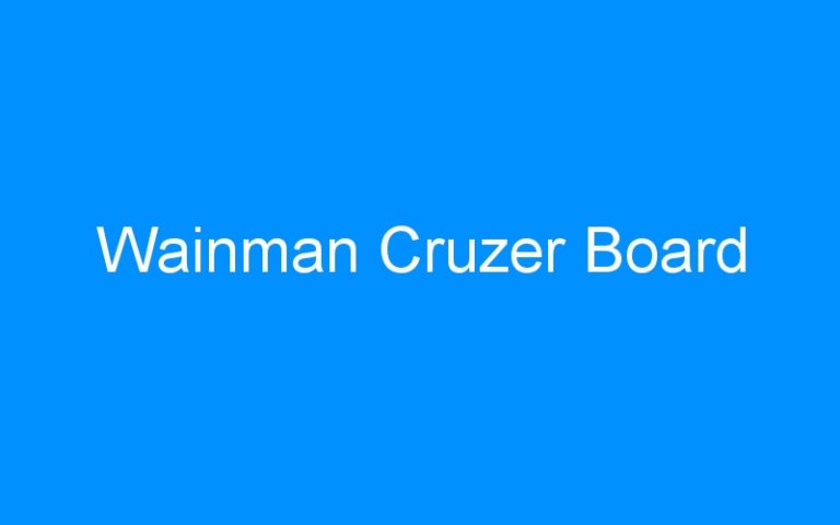 Lire la suite à propos de l’article Wainman Cruzer Board