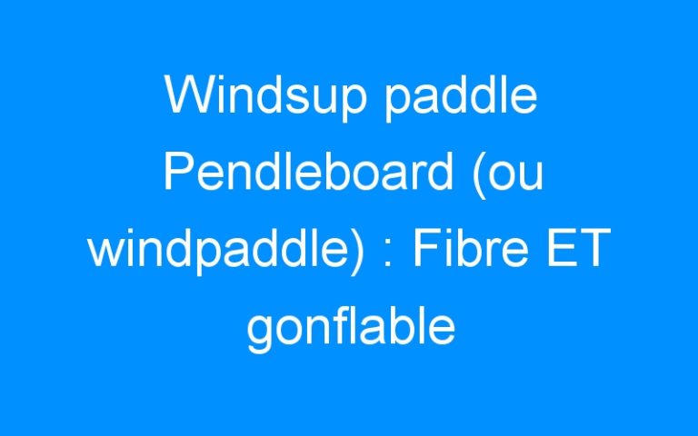 Lire la suite à propos de l’article Windsup paddle Pendleboard (ou windpaddle) : Fibre ET gonflable
